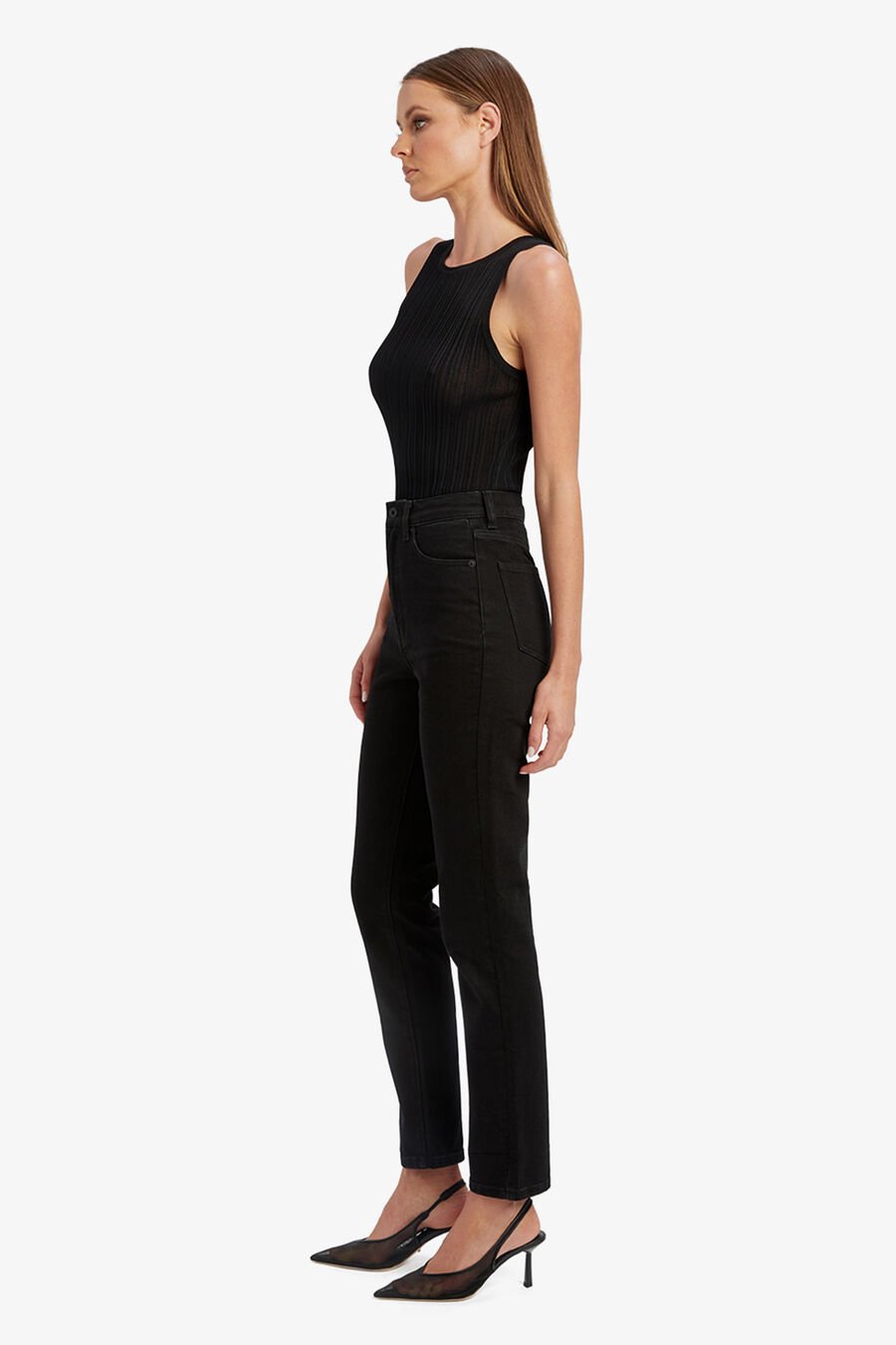 HEIDI STRAIGHT FULL LEG in colour BLACK