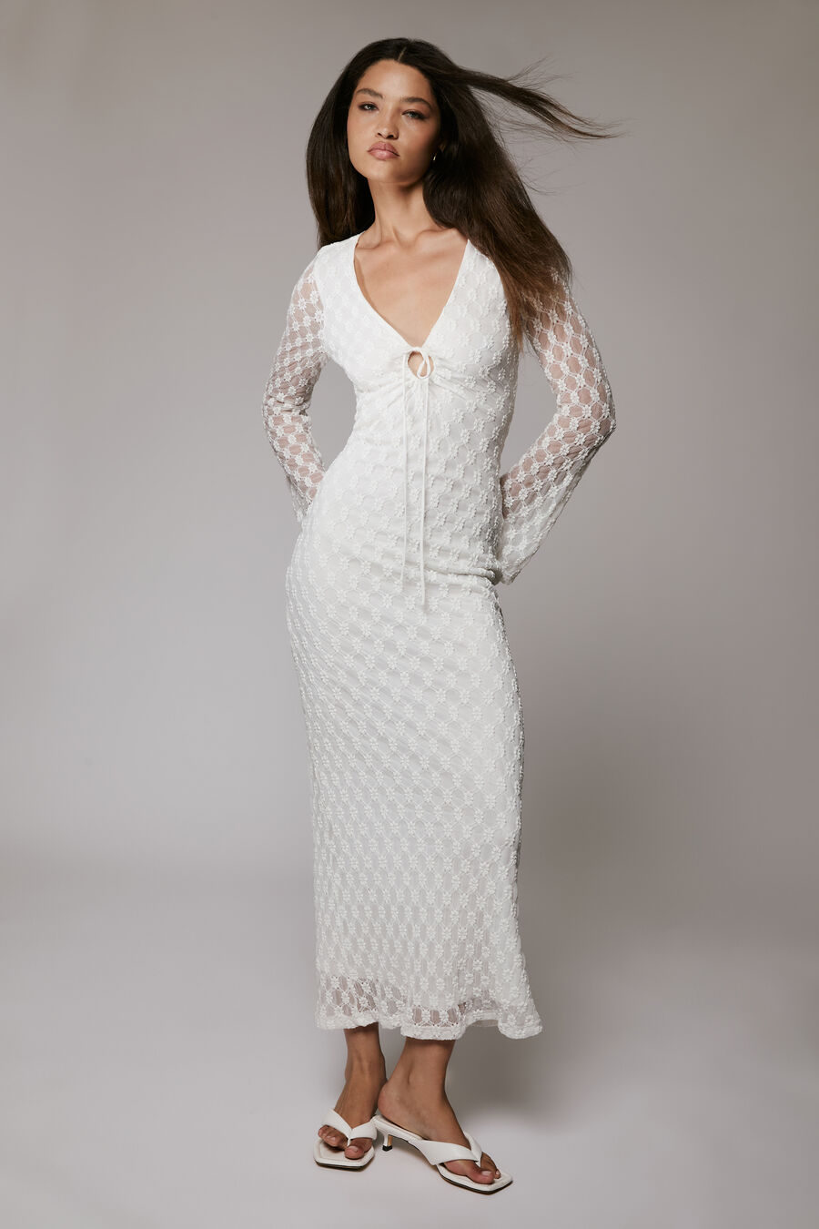 Talika Floral Mesh Maxi Dress In Orchid White | Bardot Talika Floral Mesh Maxi Dress In Orchid White | Bardot