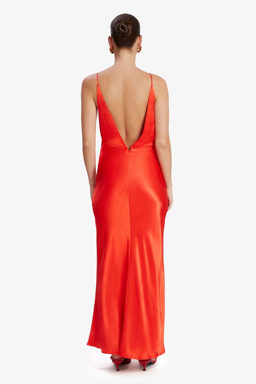 CAPRI SLIP DRESS in colour FIRE RED