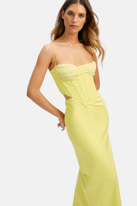 MARTINI MIDI DRESS in colour LEMON ZEST