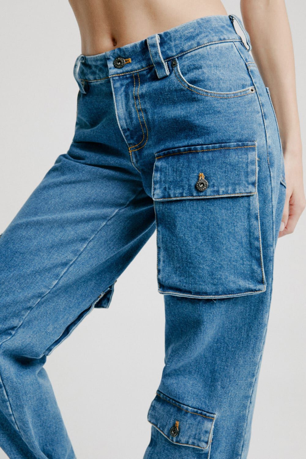 DENIM CARGO PANT in colour CITADEL