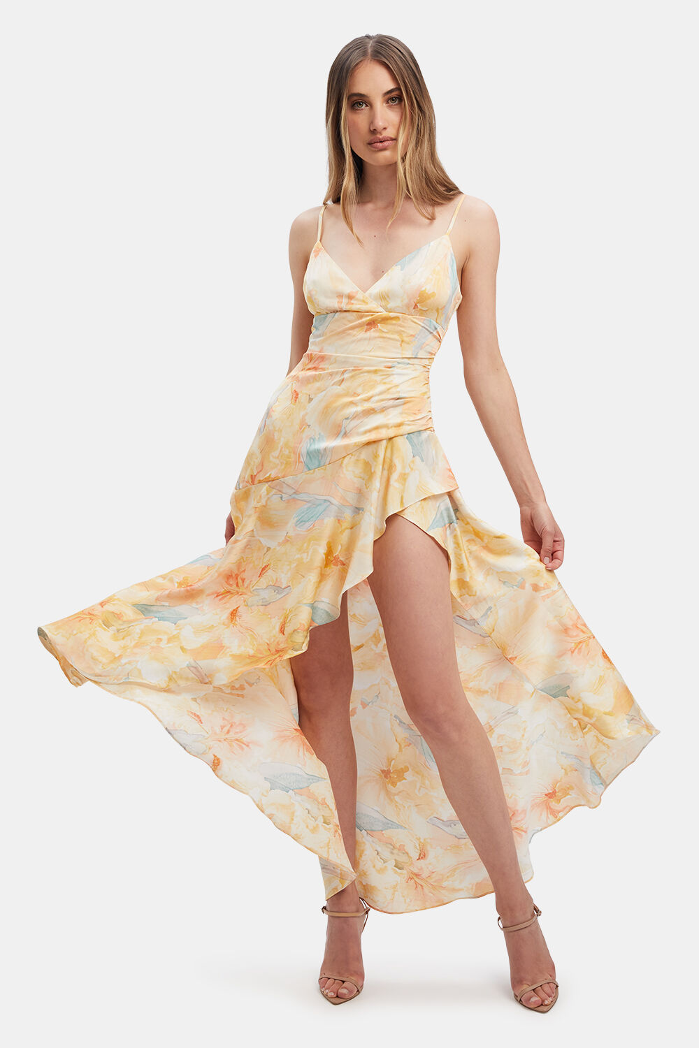 Kalani Floral Midi Dress In Tropicana Bardot