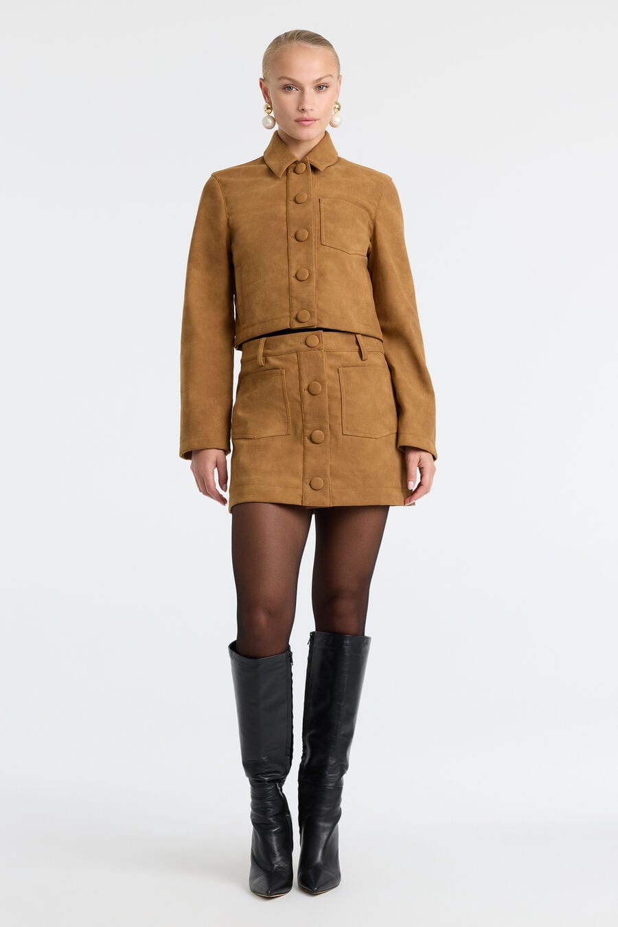 Lorenzo Croc Vegan Suede Skirt