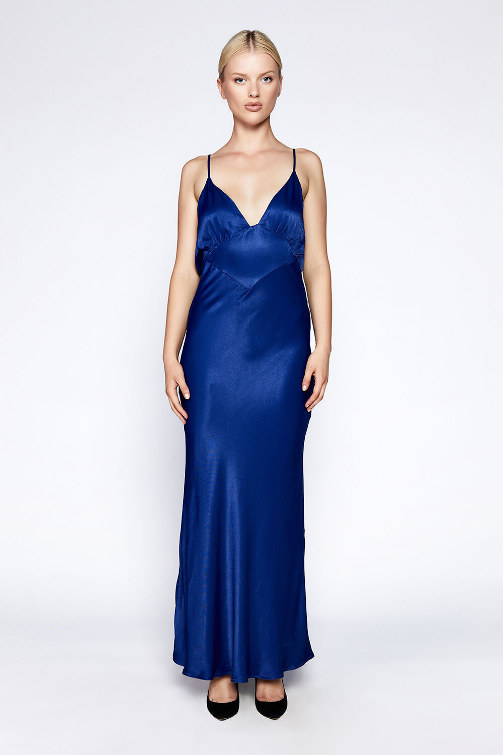 CAPRI SLIP DRESS in colour BRIGHT COBALT
