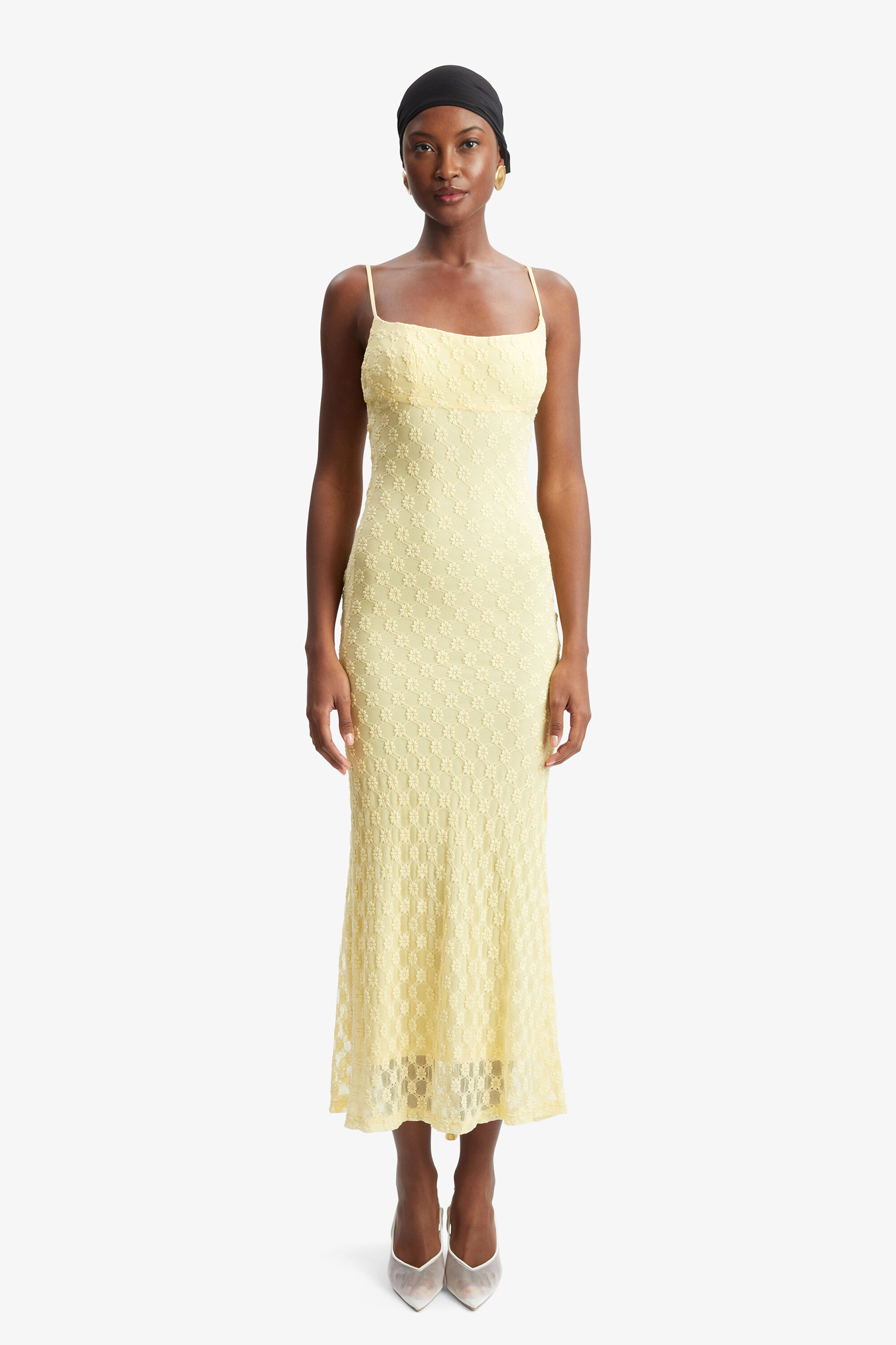 Adoni Mesh Midi Dress In Canary Yellow Bardotsexiezpix Web Porn