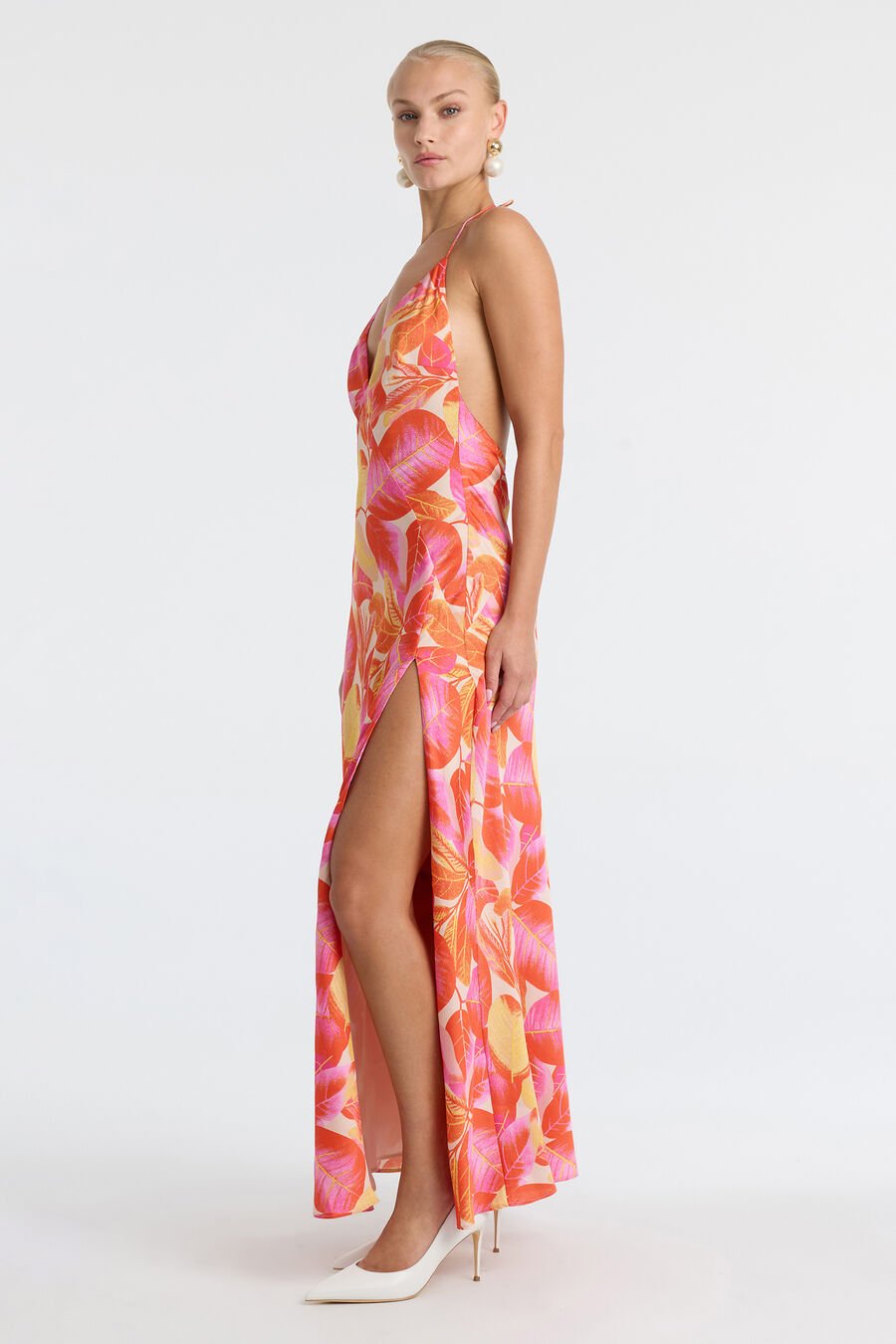 Yve Halter Printed Maxi Dress