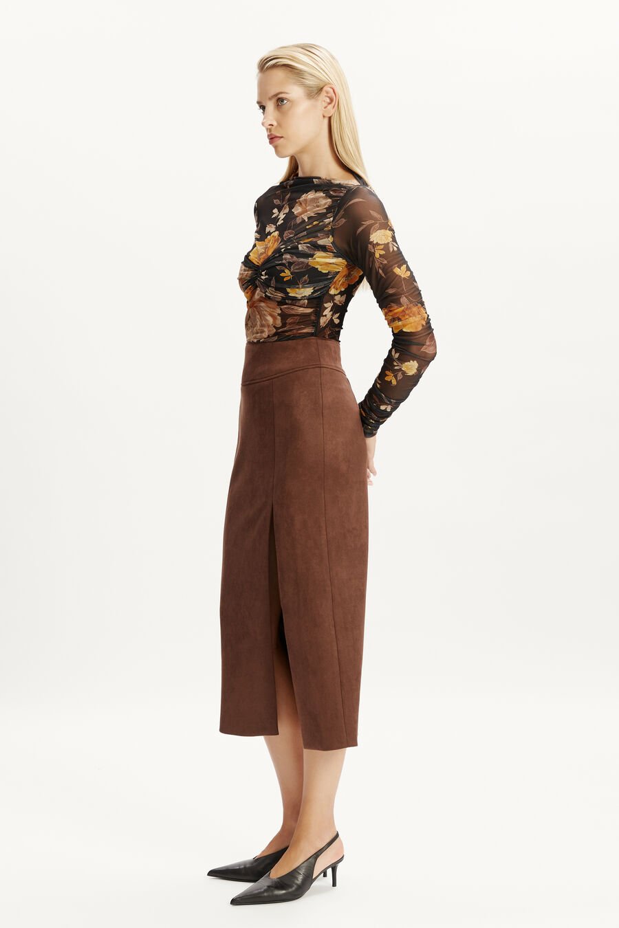 ALTHEA MESH BODYSUIT in colour BLACK FL