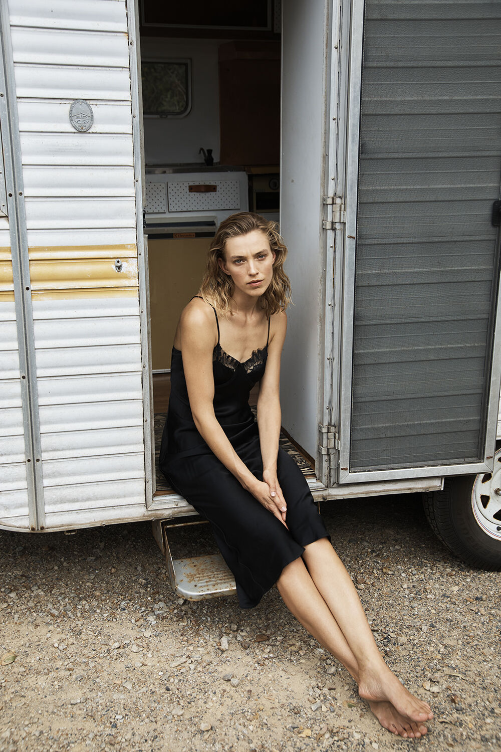 LACE MIDI SLIP DRESS