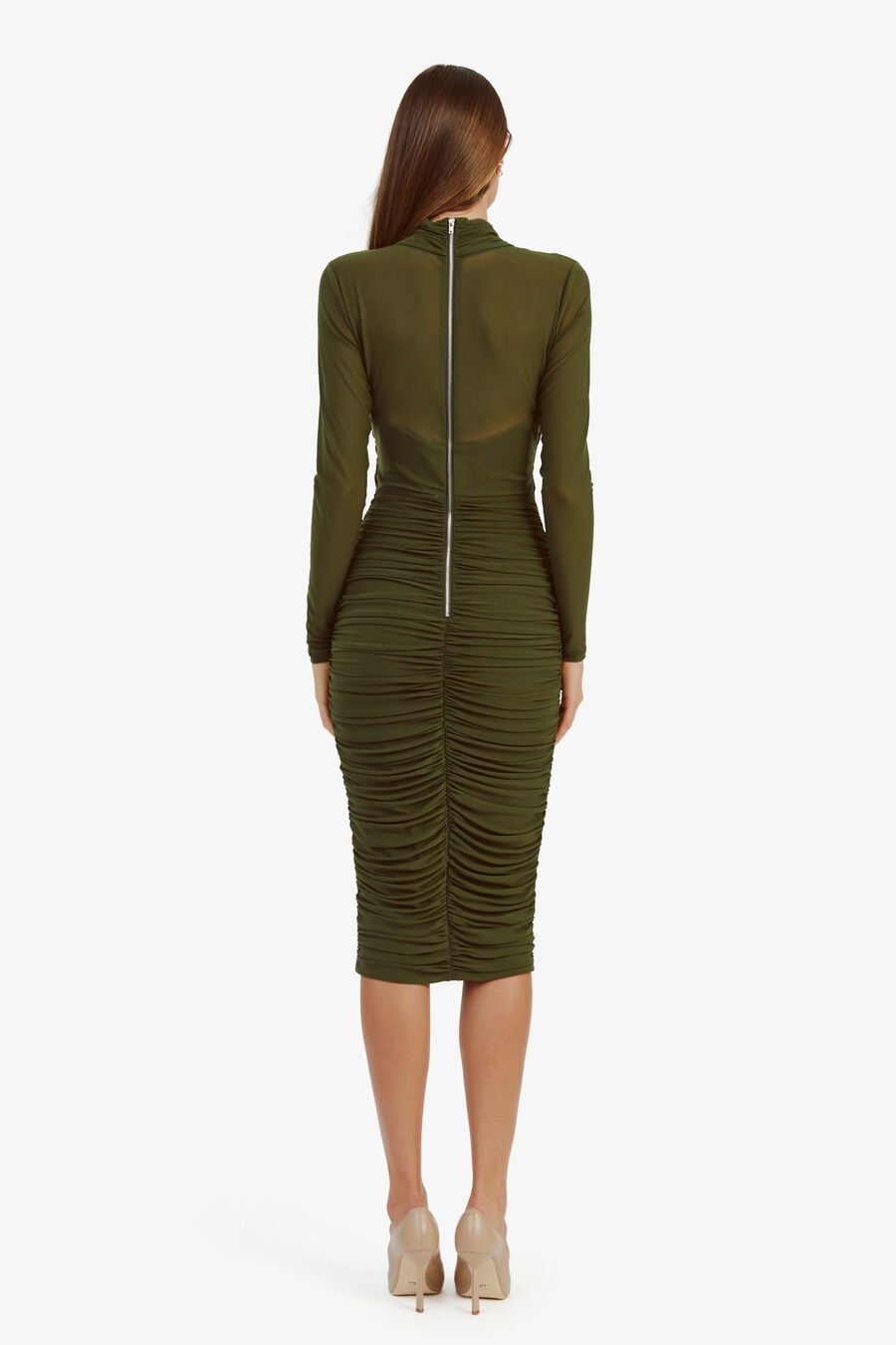 ALIYAH DRESS in colour KHAKI