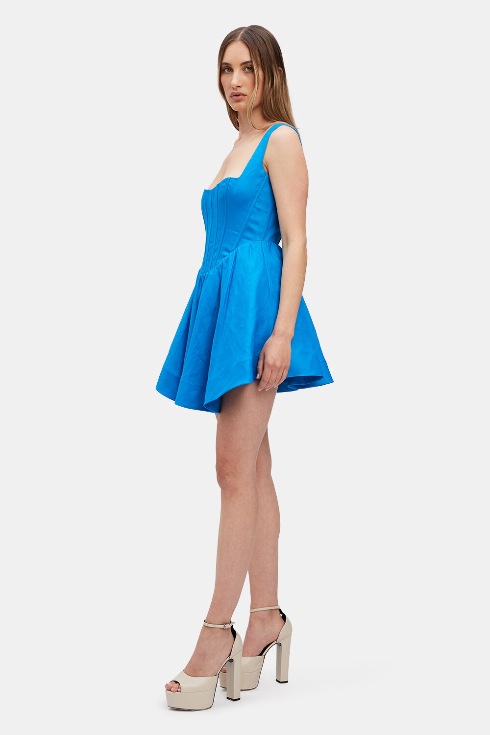 ZENAIDA CORSET MINI DRESS in colour ROYAL BLUE