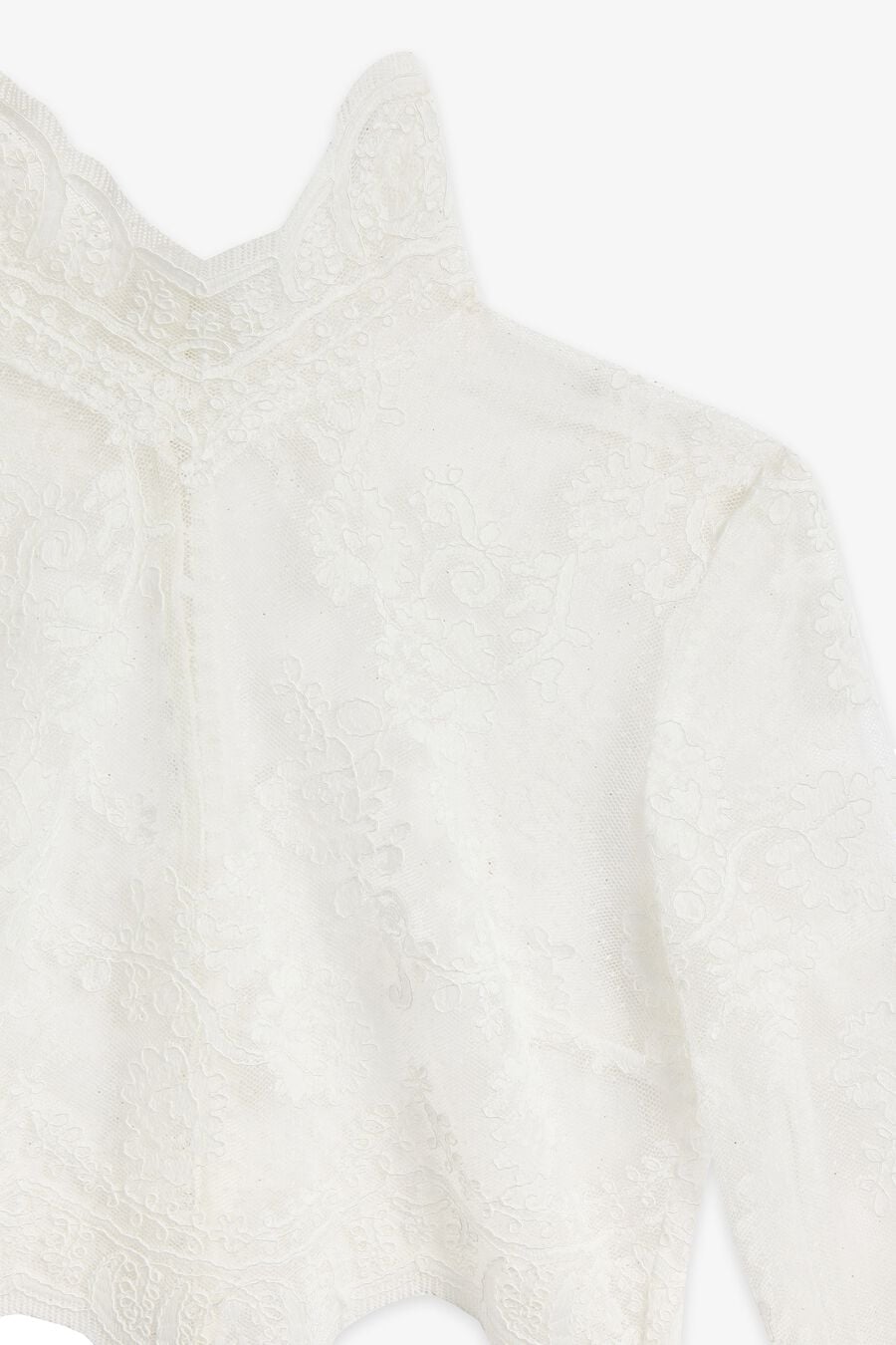 GRACE SHEER LACE TOP in colour Orchid White