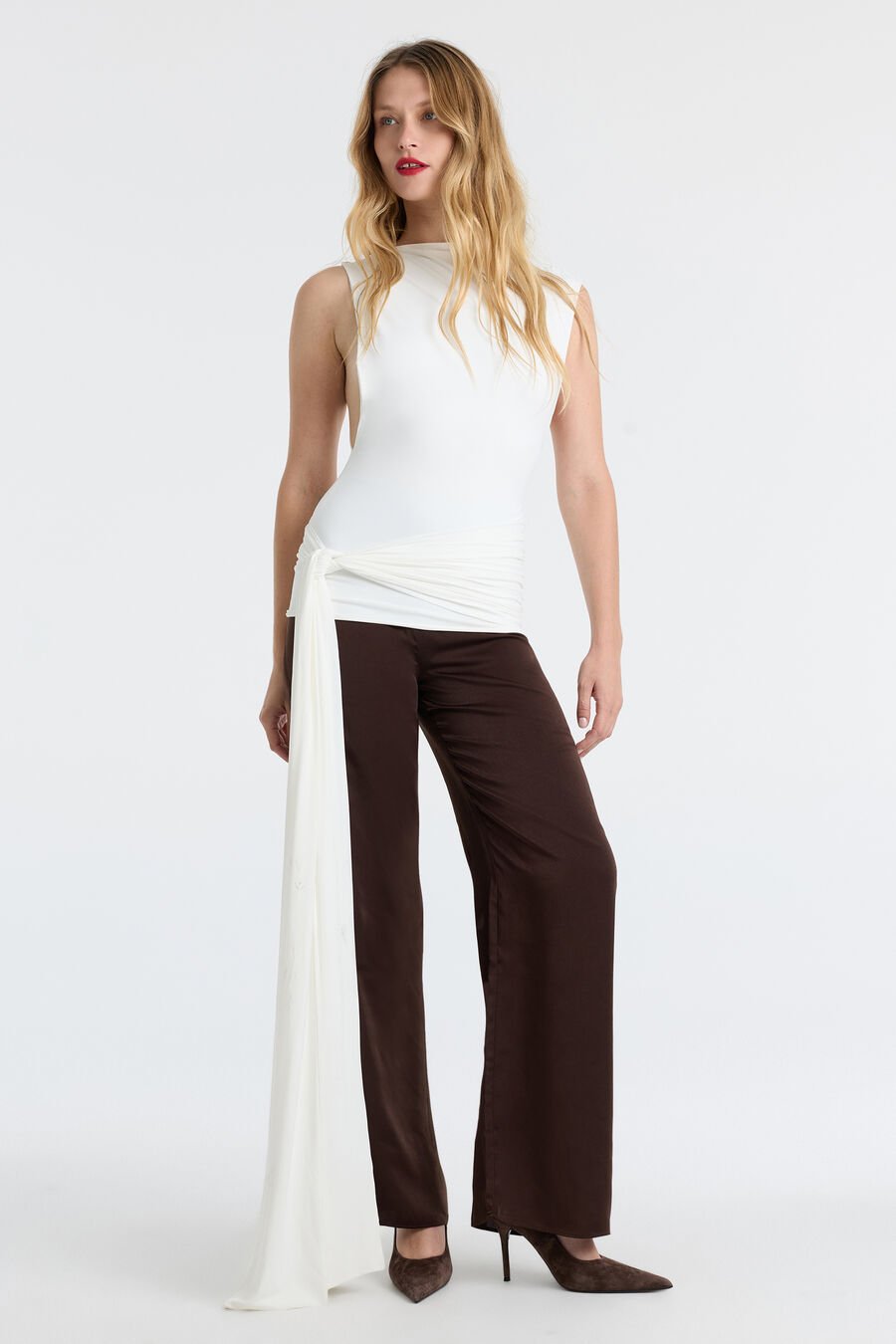 Devin Mid Rise Satin Pant