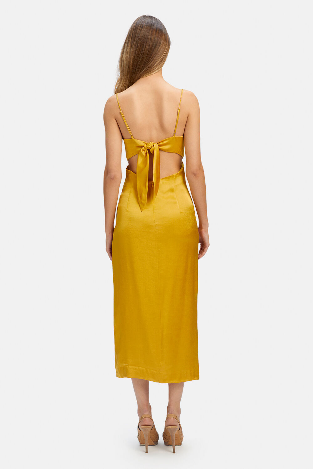 SEKA MIDI DRESS in colour MINERAL YELLOW