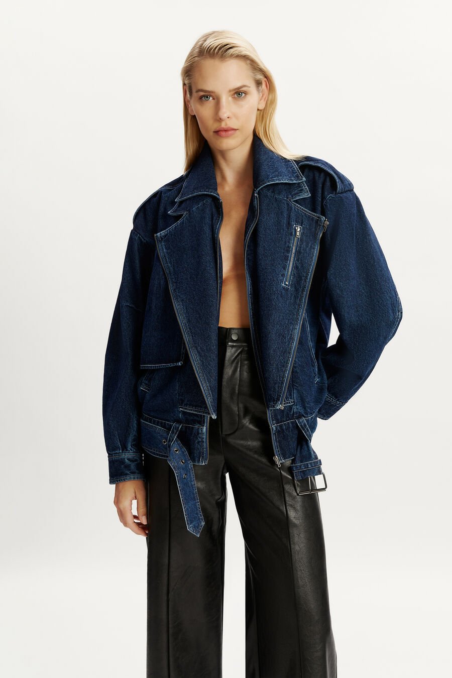 KAVI OVERSIZED DENIM JACKET in colour DARKDENIM