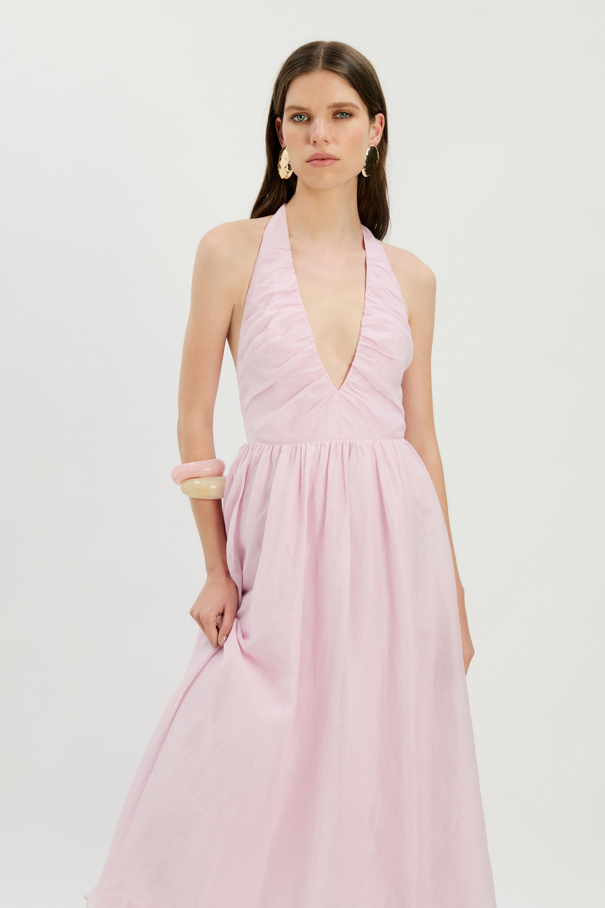 bardot halter midi dress Bardot Mariko Halter-Neck Maxi Dress