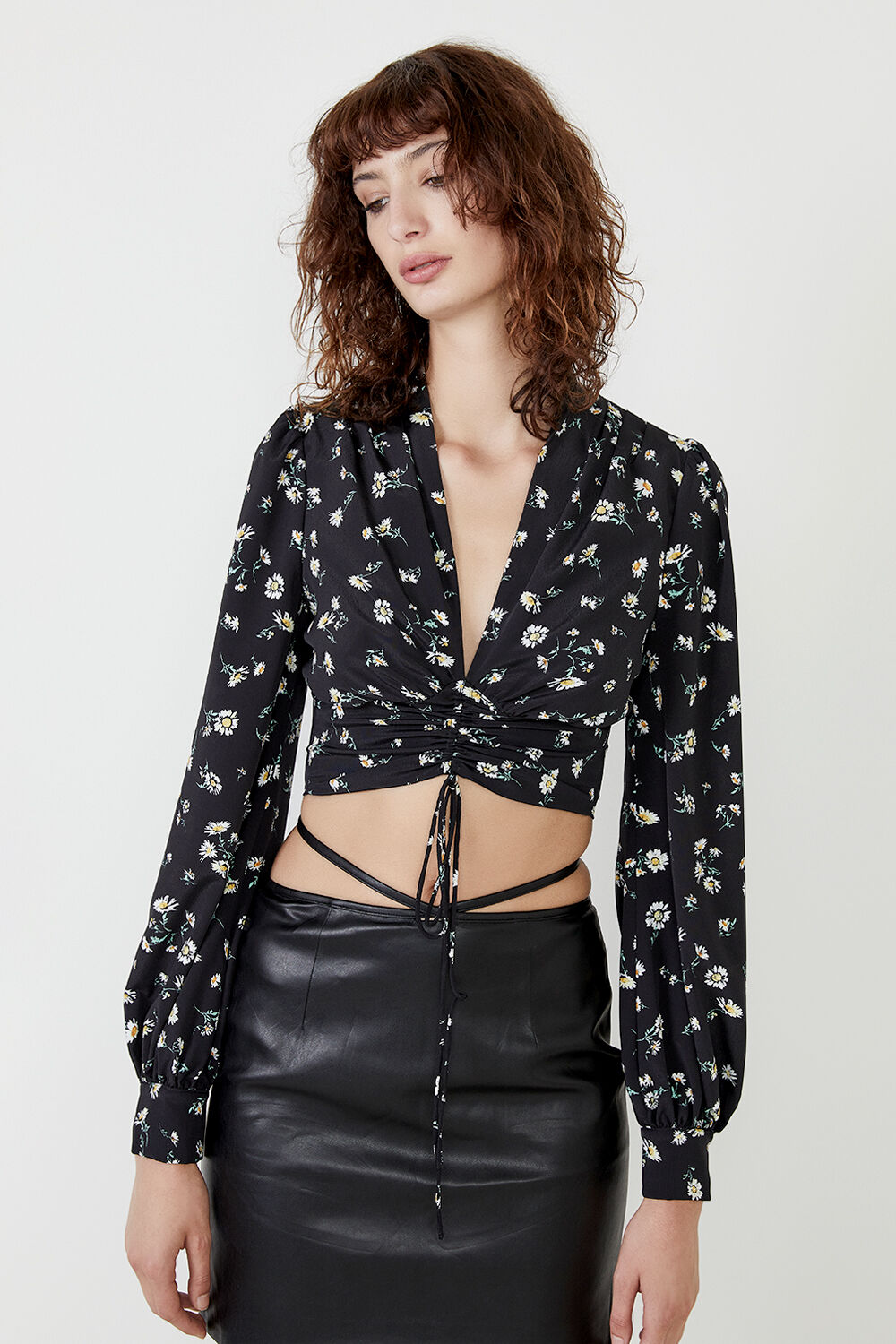 STRAPPY VEGAN LEATHER MINI SKIRT