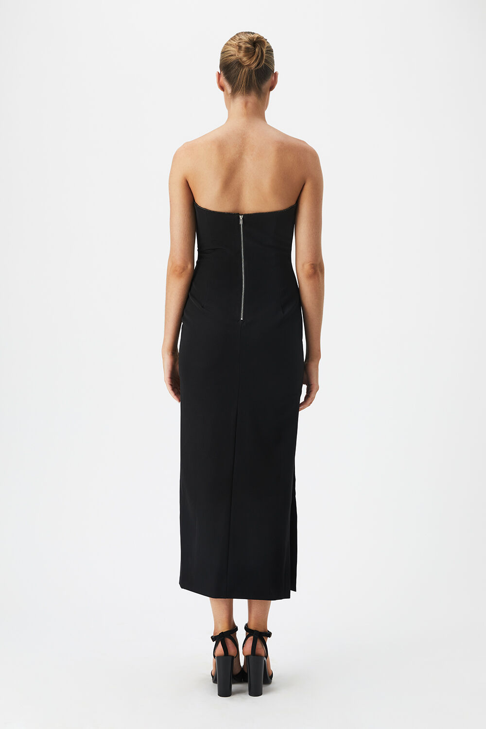 LILAH MIDI DRESS in colour CAVIAR