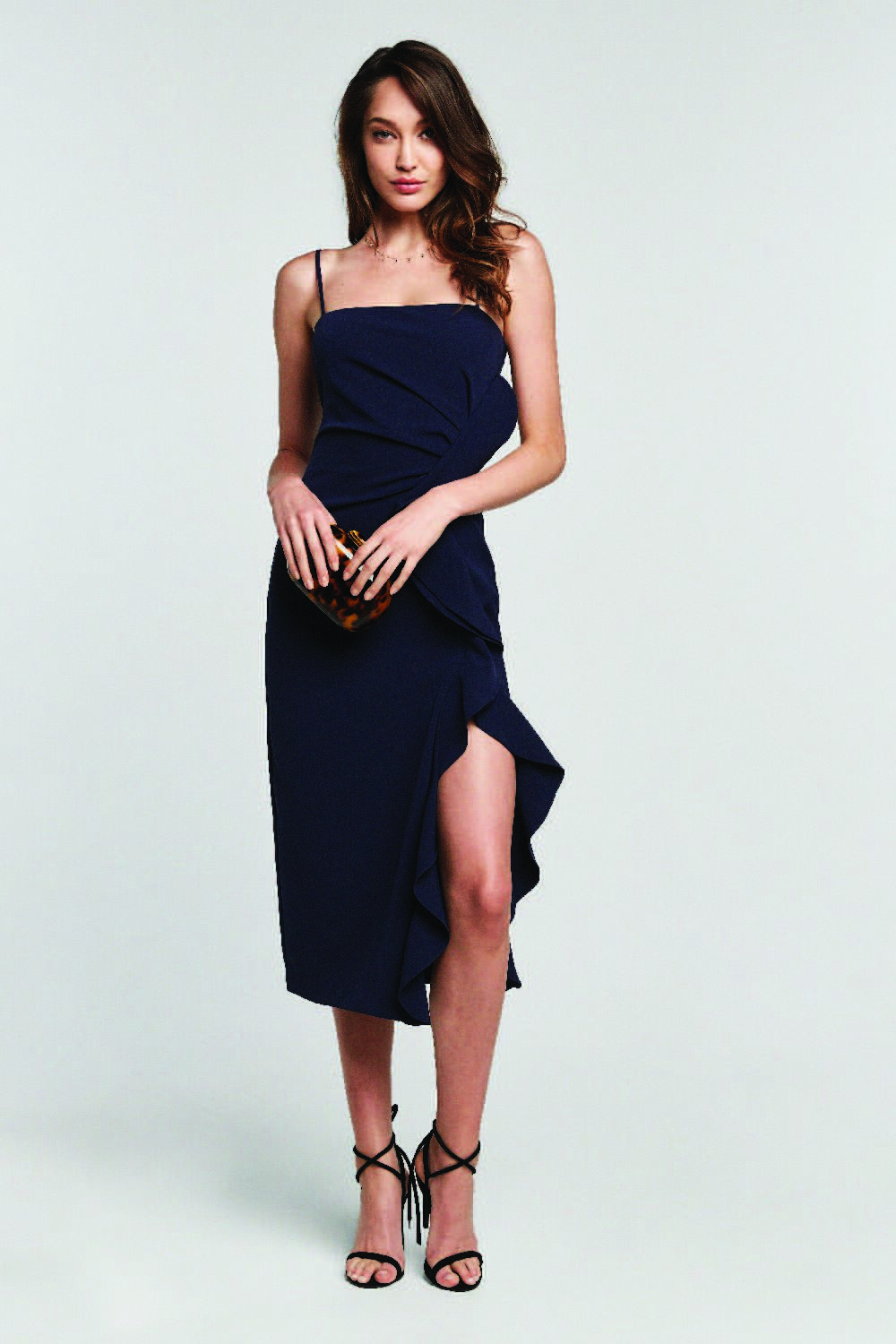 Bardot rona ruffle midi dress discount