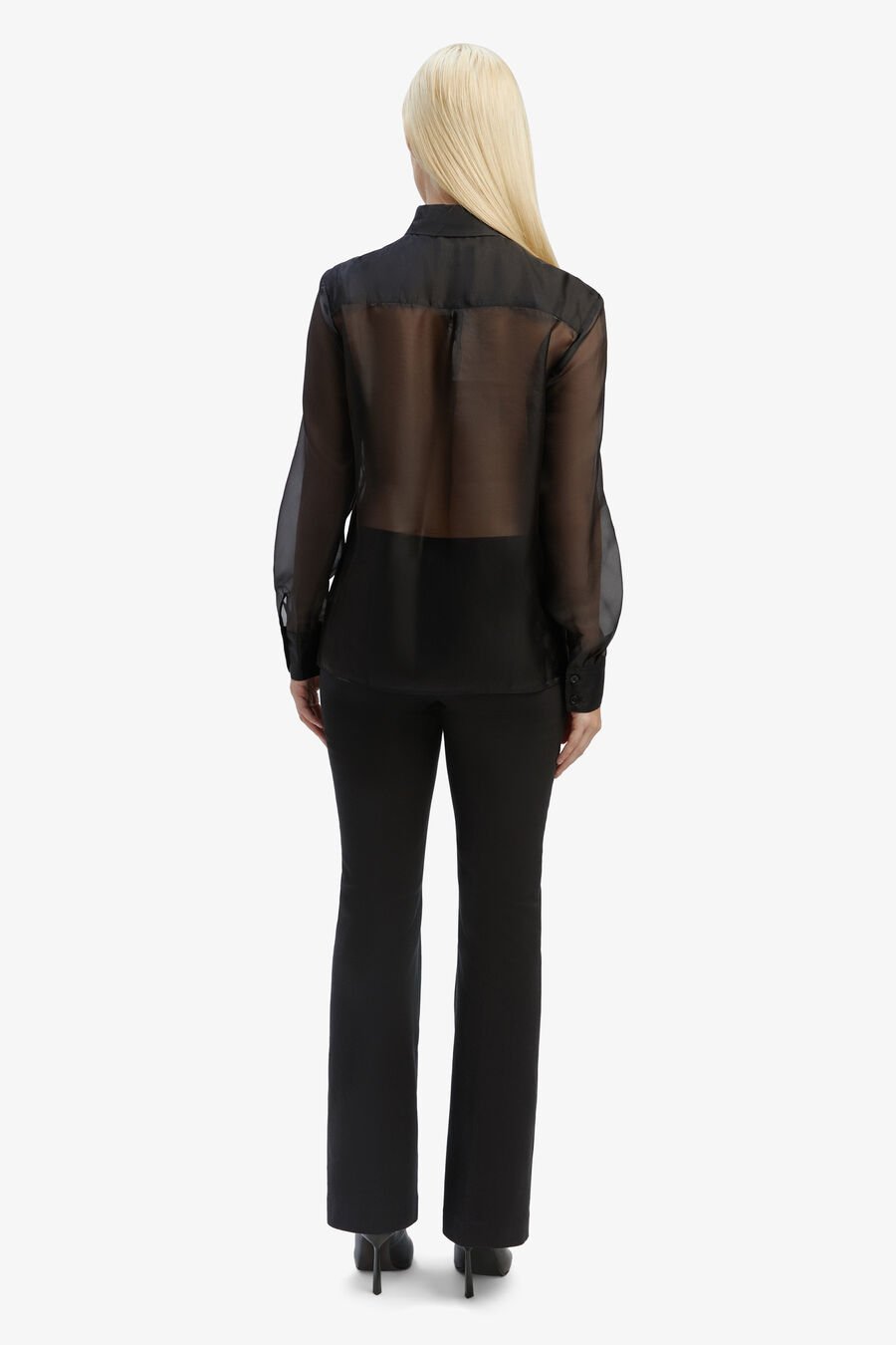REBECCA ORGANZA SHIRT in colour BLACK