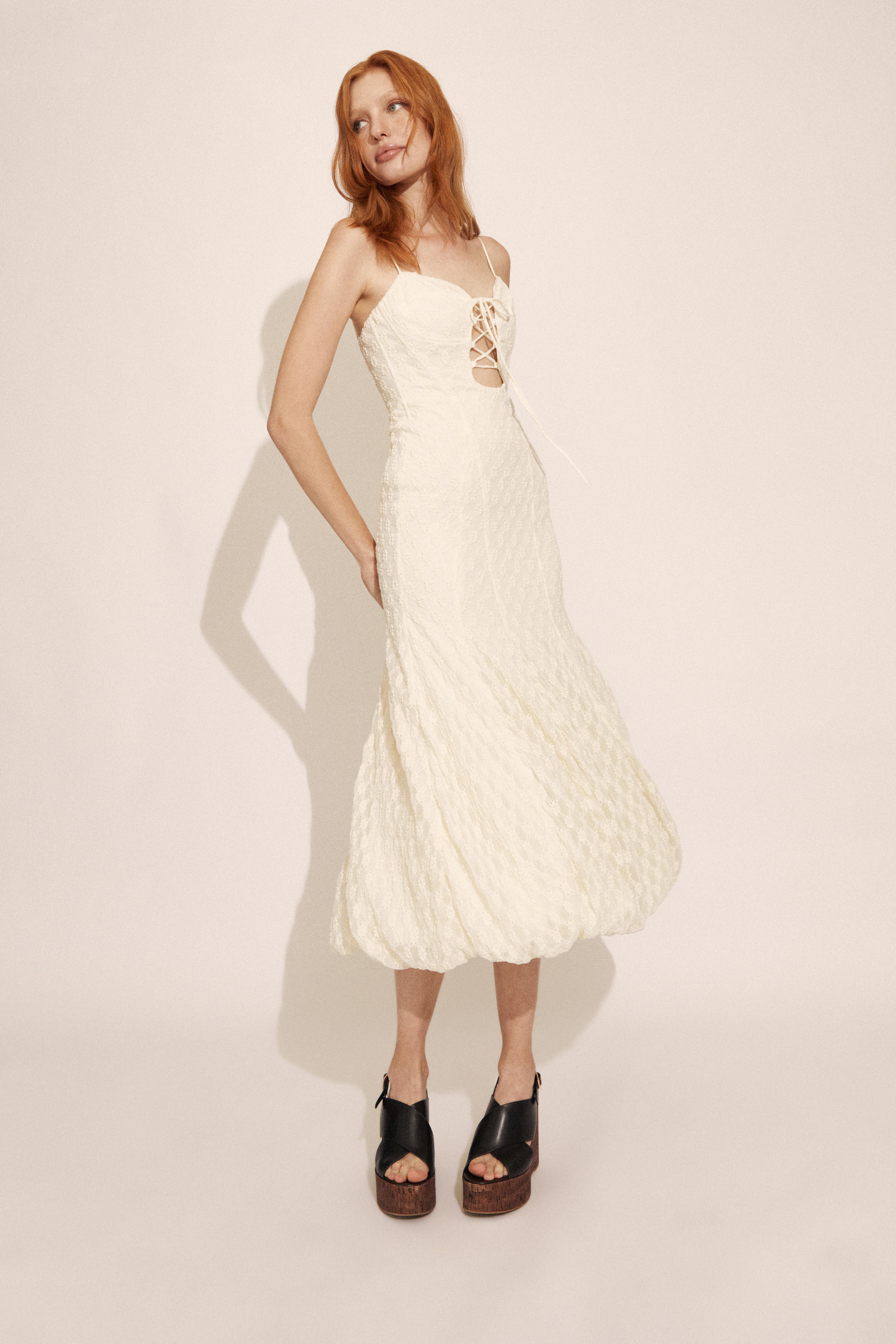 ivory flutter sleeve dress Embroidered Ivory Flutter Sleeve Dress – Cassandi's