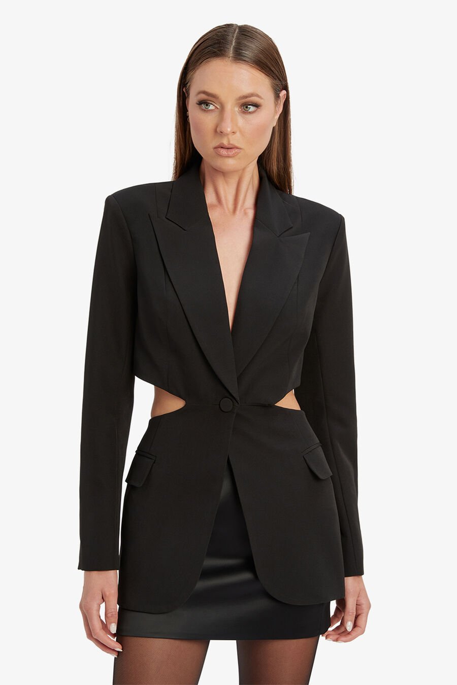 CASSIAN CUT OUT BLAZER in colour BLACK