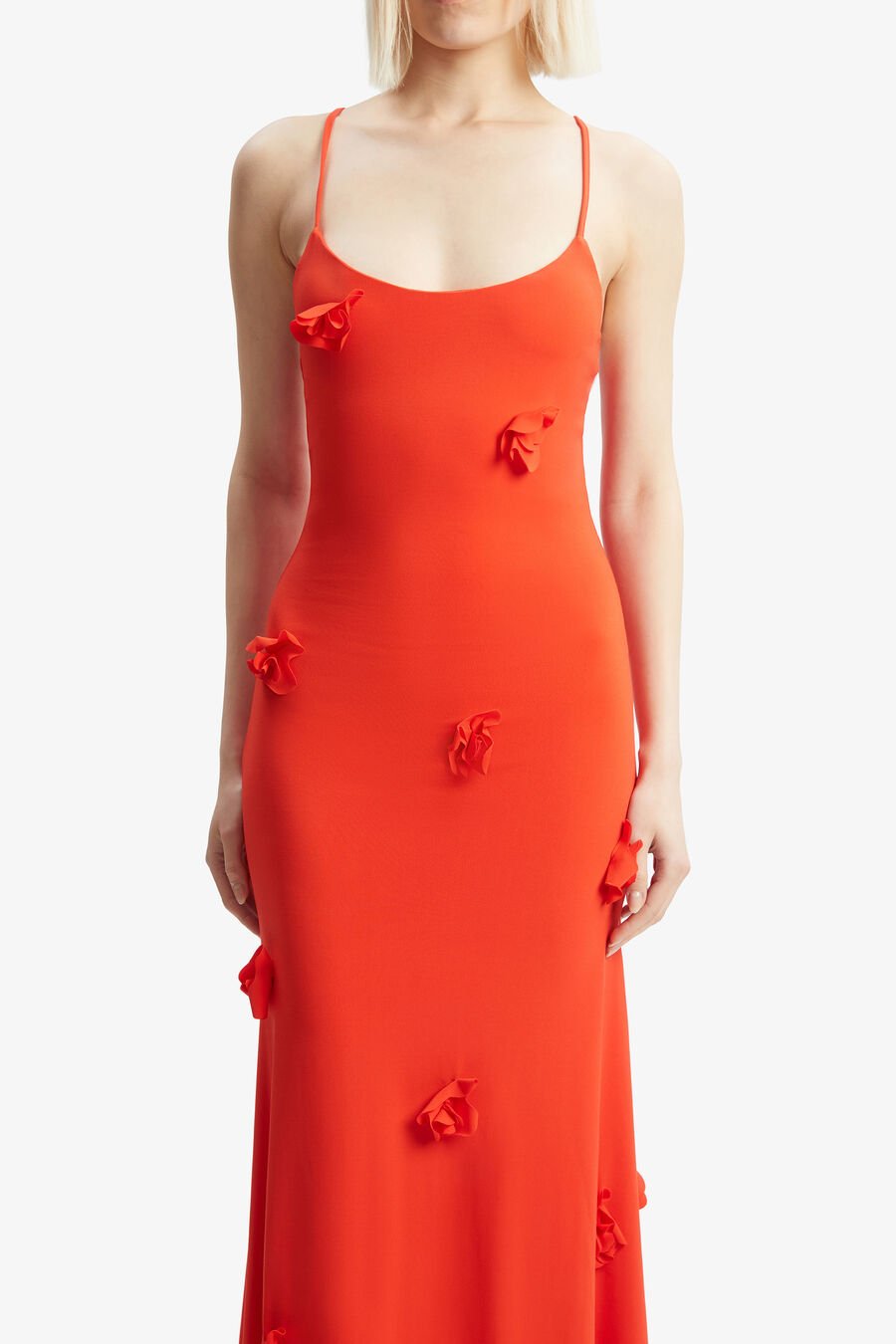 LANAE MAXI DRESS in colour FIRE RED