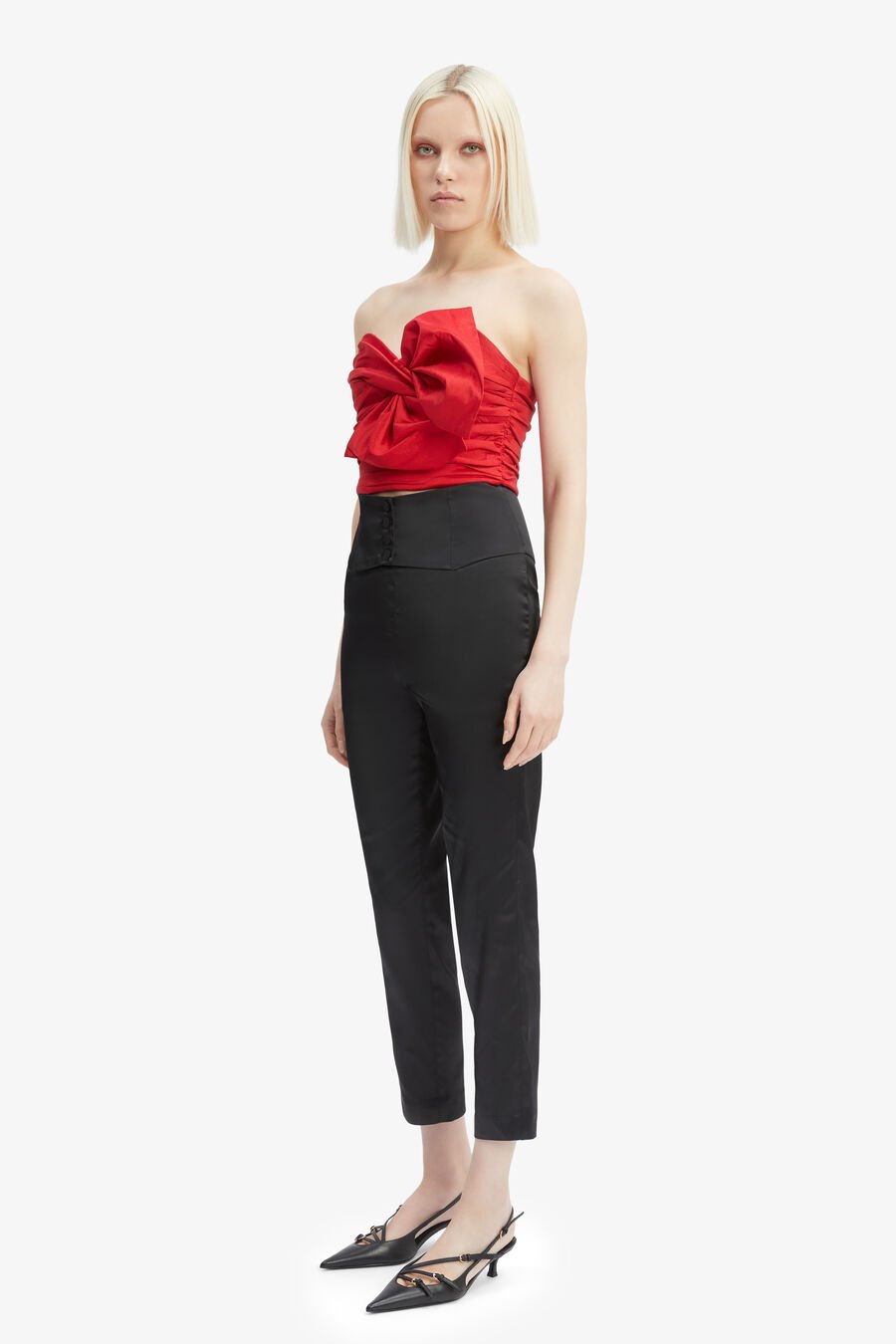 LEXANA BOW BUSTIER in colour FIRE RED