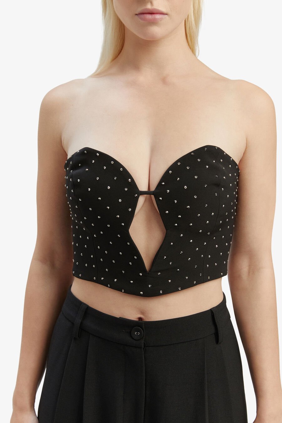 ELENI STUD BUSTIER in colour BLACK
