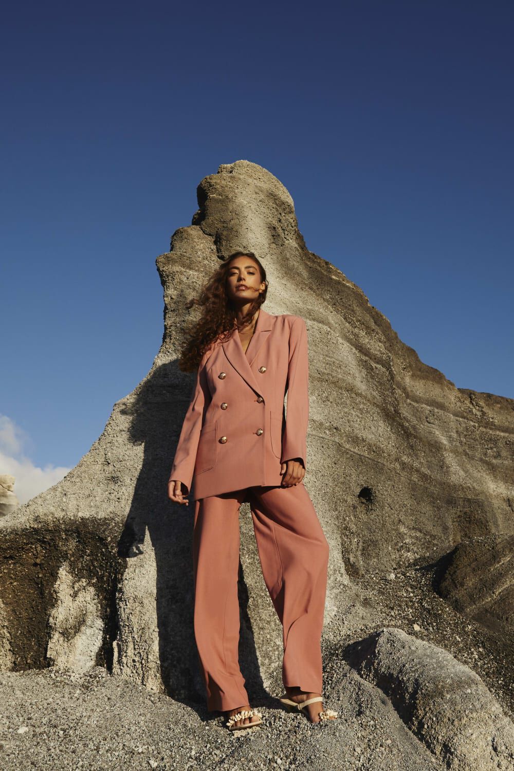 DEVITA HIGH WAIST PANT in colour MELLOW ROSE