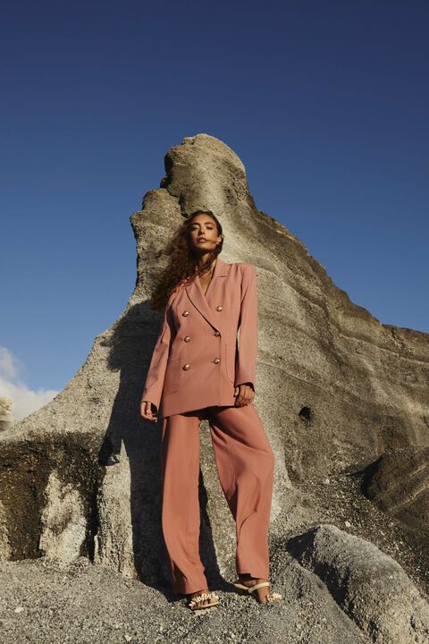 DEVITA HIGH WAIST PANT in colour MELLOW ROSE