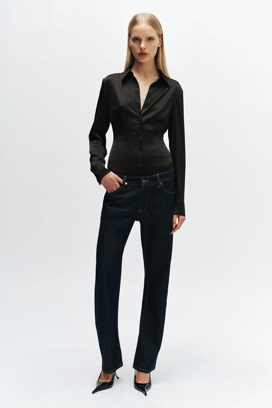 Trina Fitted Satin Shirt