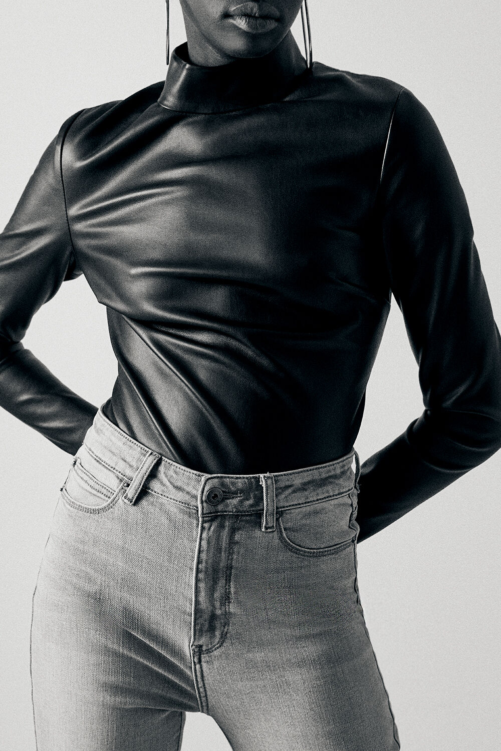 Leather bardot 2025 top