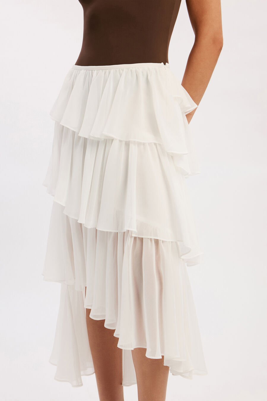 Adelene Frill Midi Skirt