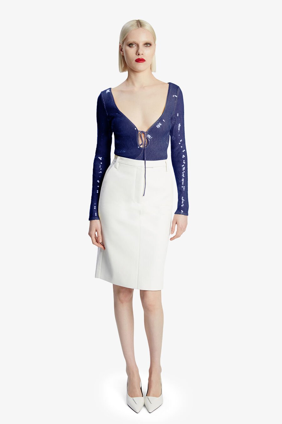 VERONA SEQUIN BODYSUIT in colour NAVY