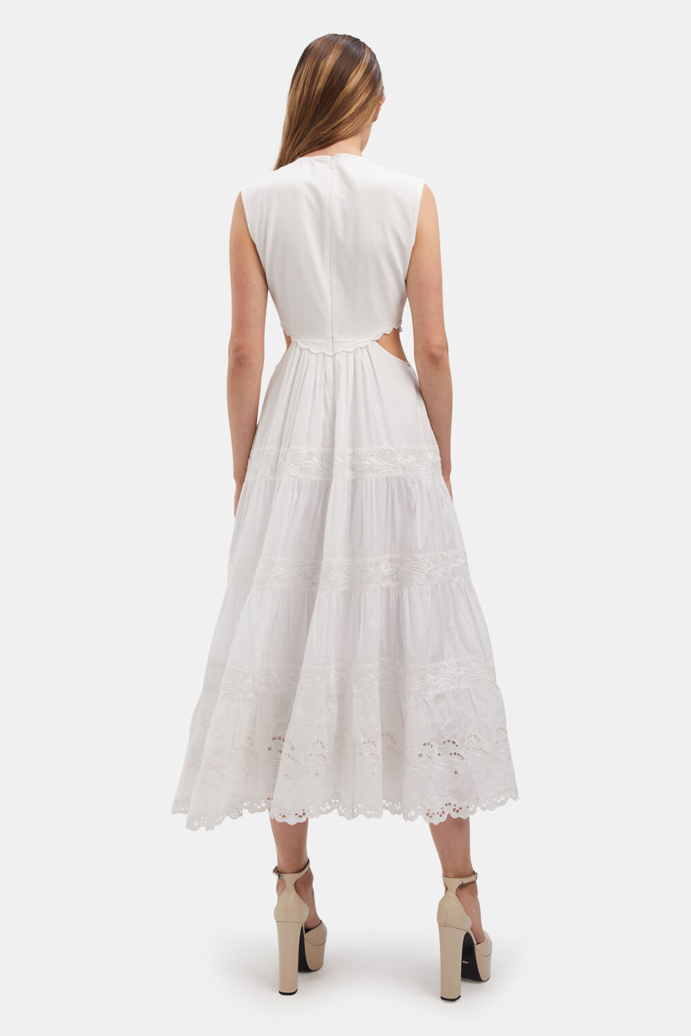SWOON MIDI DRESS in colour BRIGHT WHITE