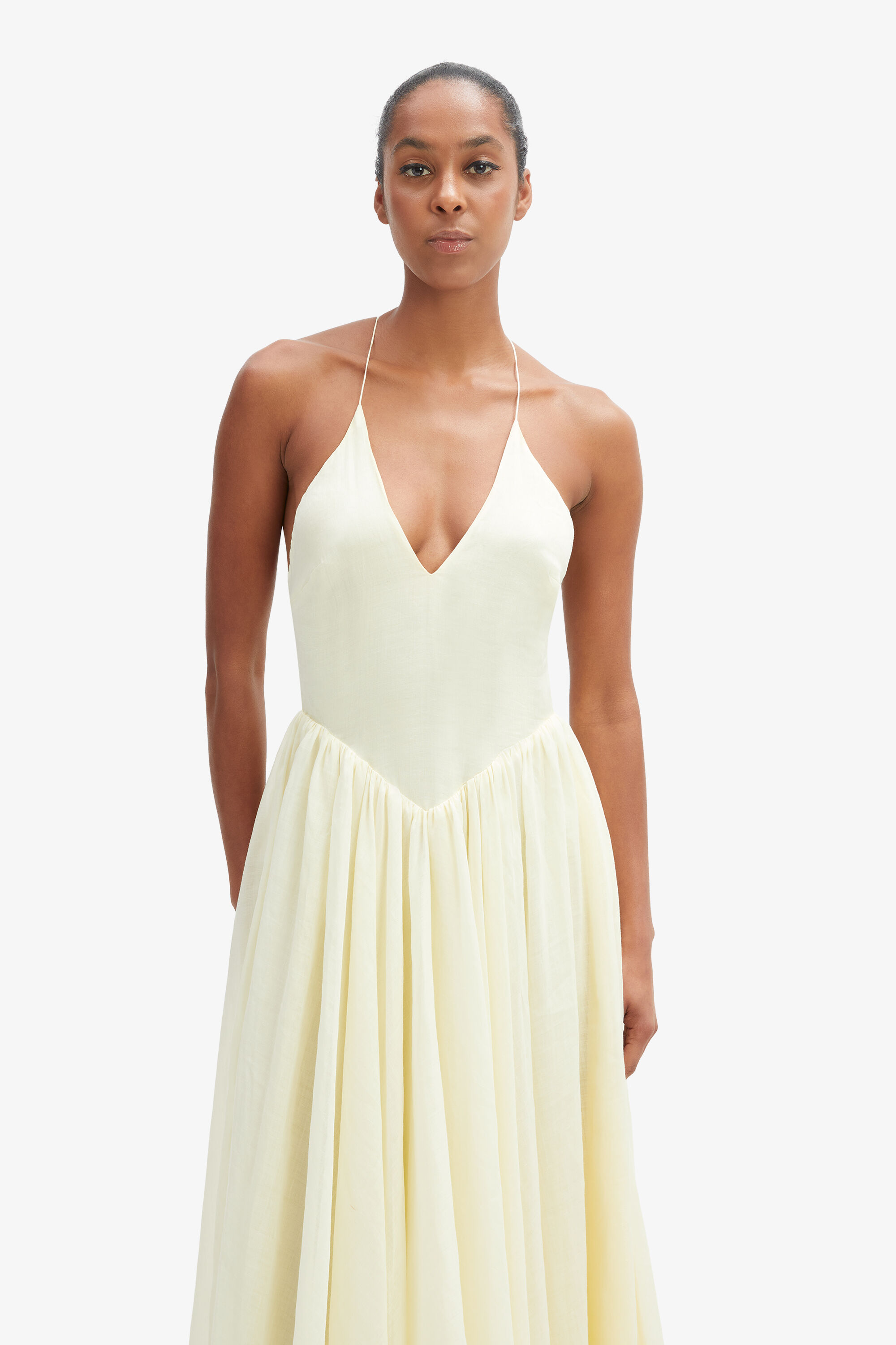 chinese dress ladies HELOISE BUTTER YELLOW MAXI DRESS | CULT MIA main image 1
