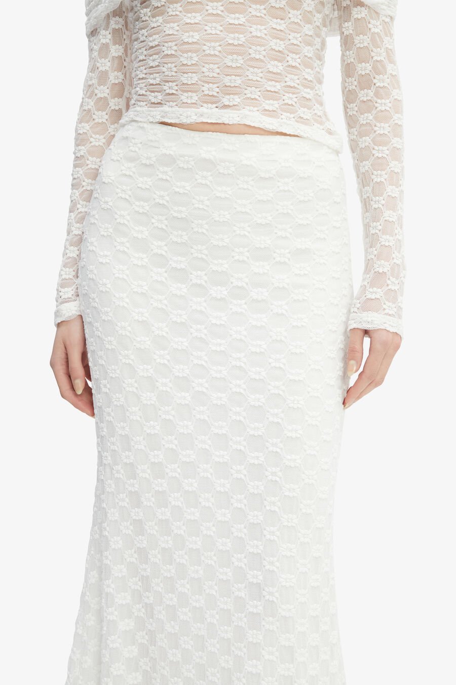 ADONI MID RISE MAXI SKIRT in colour ORCHIDWHT