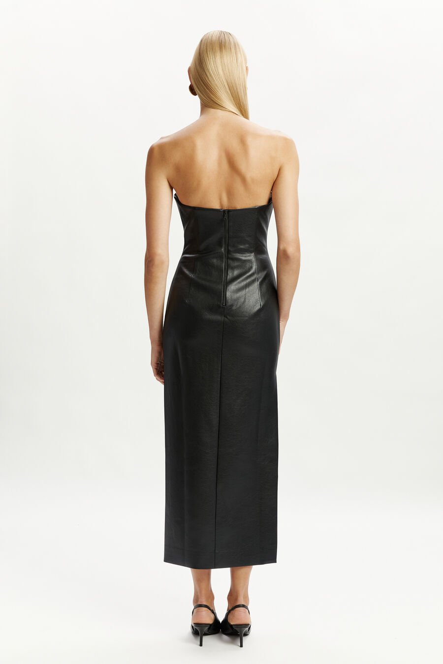 Eleni Vegan Leather Midi Dress