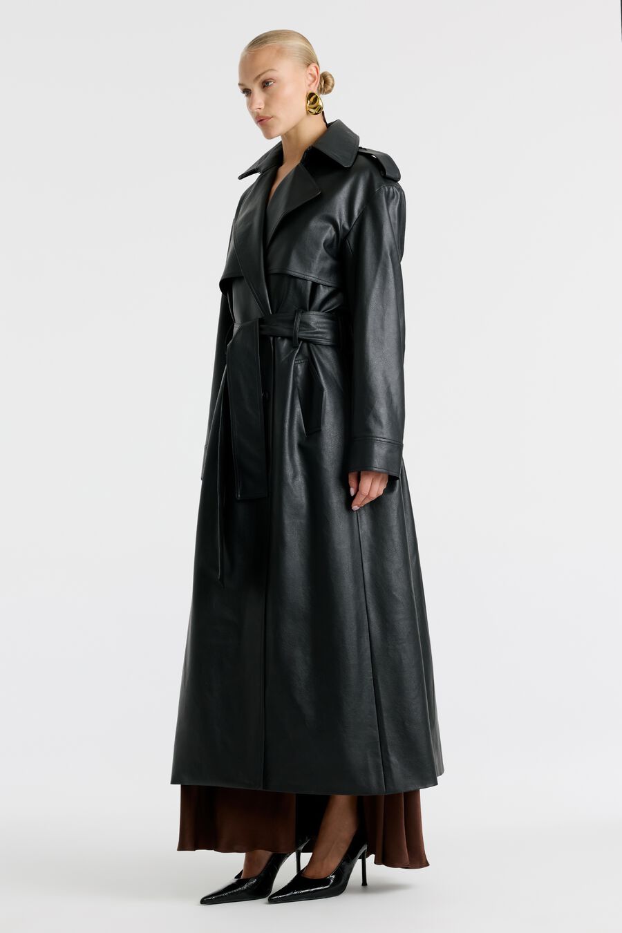 Luca Vegan Leather Trench