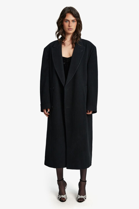 CLASSIC OVERSIZED COAT in colour CAVIAR