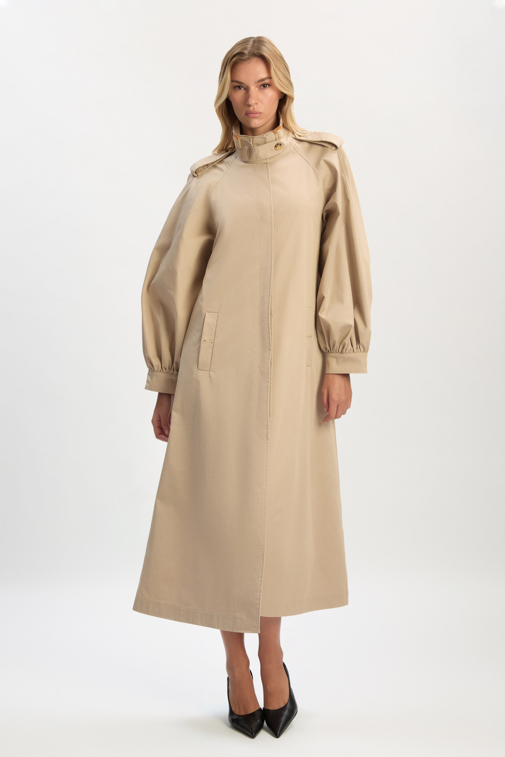 Isler Longline Trench Coat In Latte | Bardot