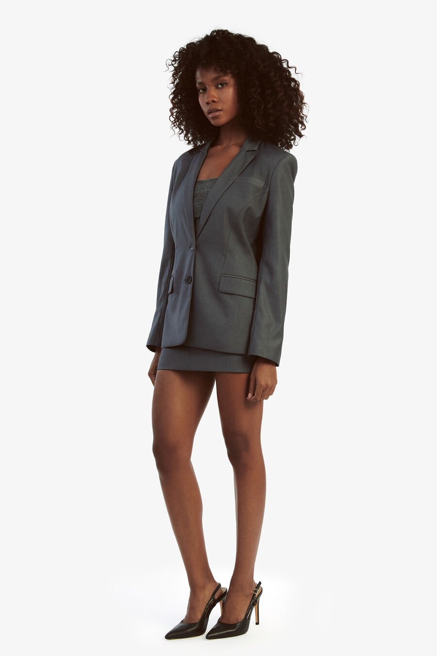 MAIKA FITTED BLAZER in colour DARK GREY