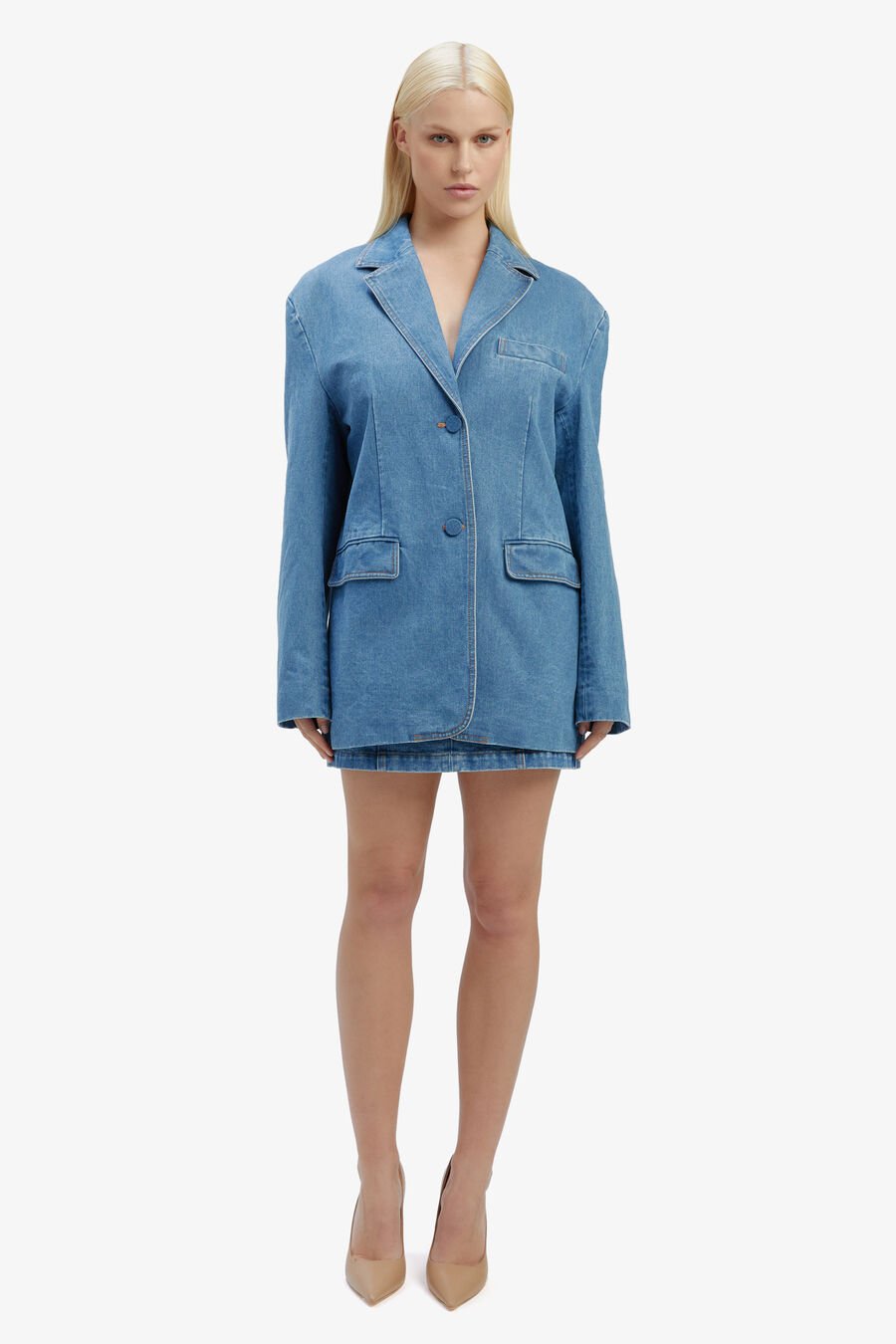 ABI DENIM OVERSIZED BLAZER in colour VINTAGE