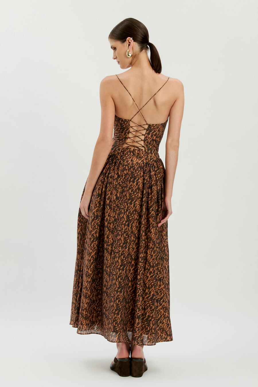 ESTIE PRINTED MAXI DRESS in colour Brown Leopard
