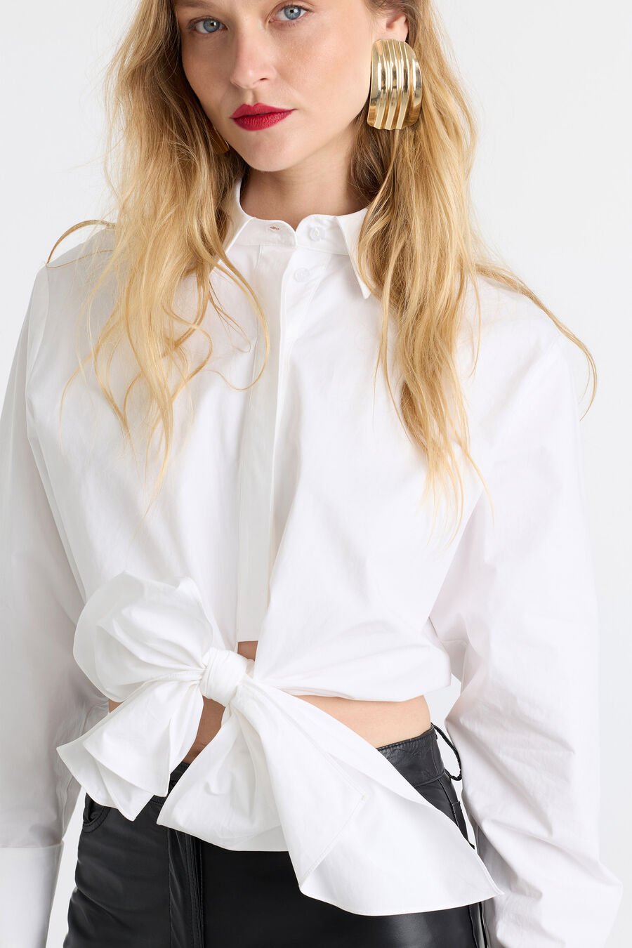 Devon Tie Front Cotton Shirt