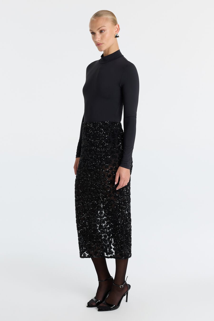 Sienna Sheer Sequin Midi Skirt