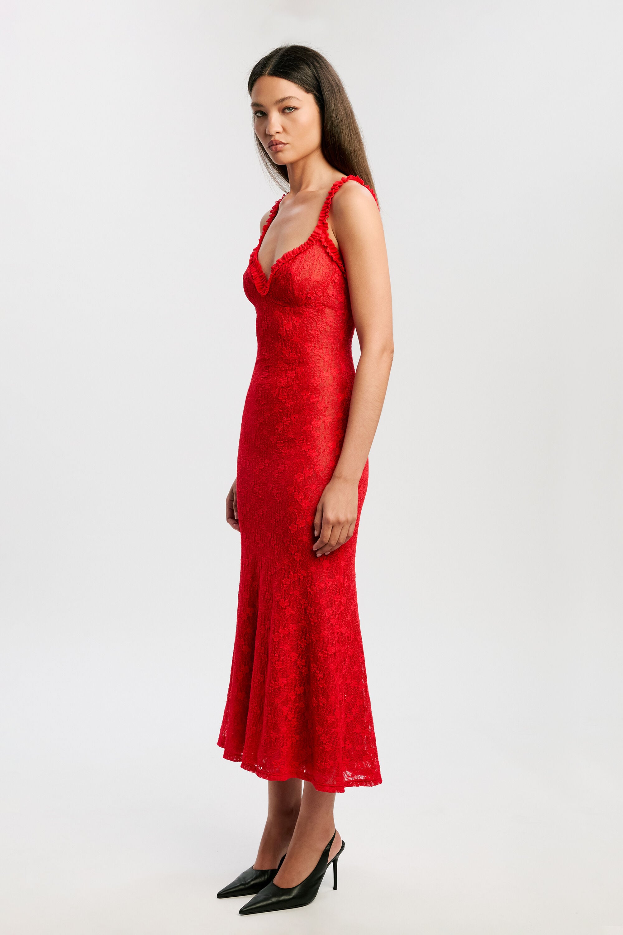 strapless open back dress Sequin Back Fit n' Flare Long Gown – Olvi's Lace main image 0
