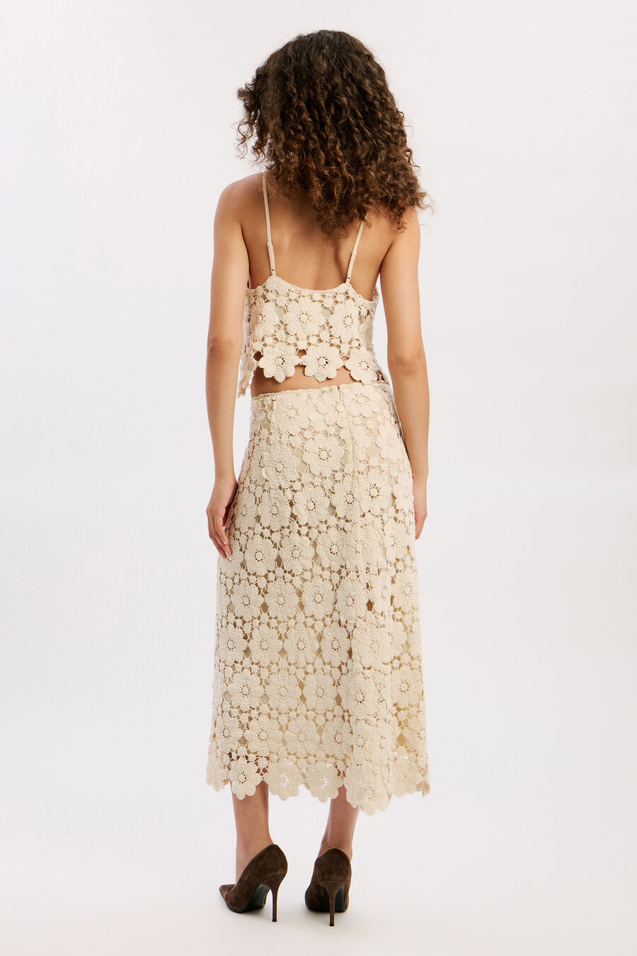 Veneta Crochet Midi Skirt