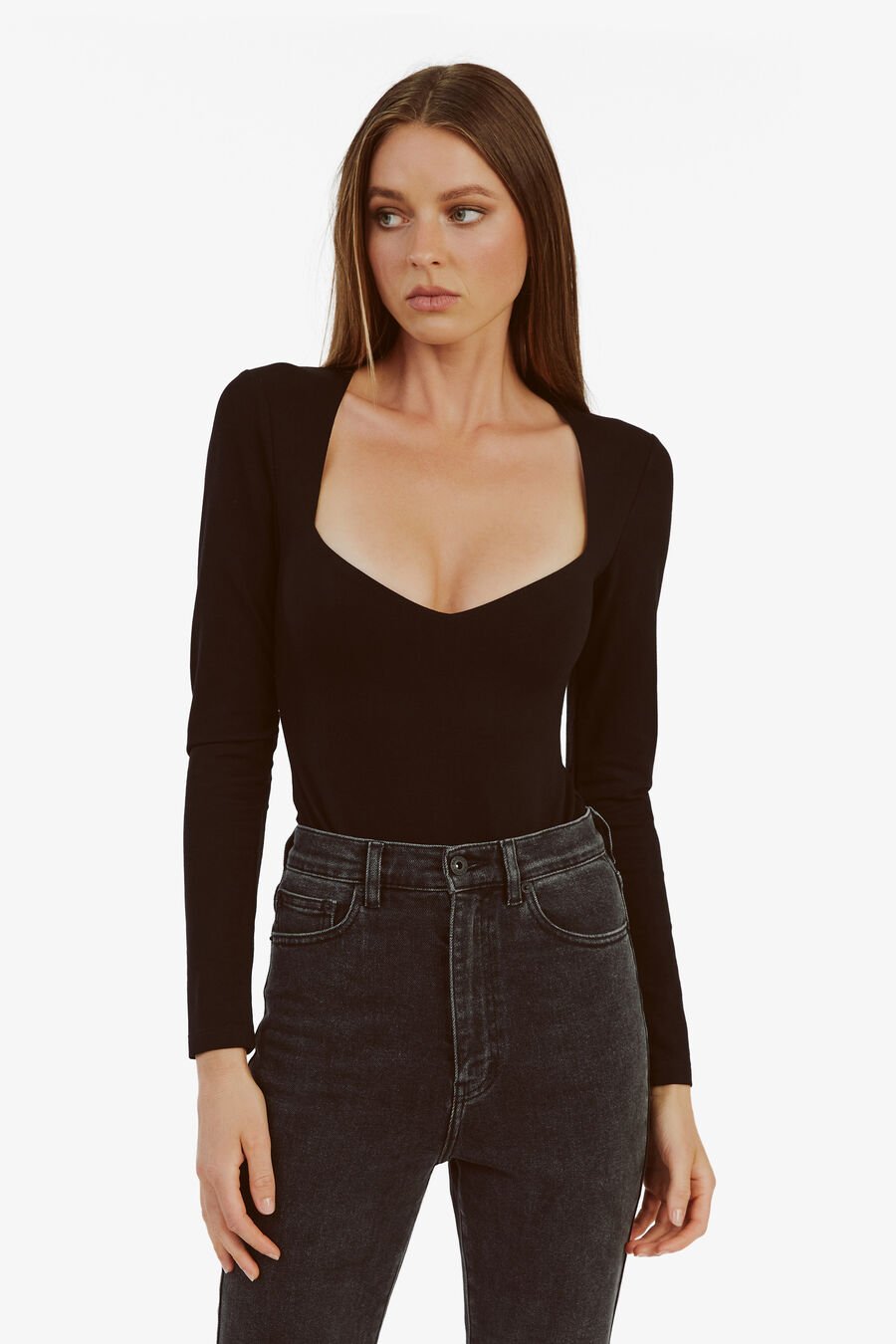 KAMERON KNIT BODYSUIT in colour BLACK