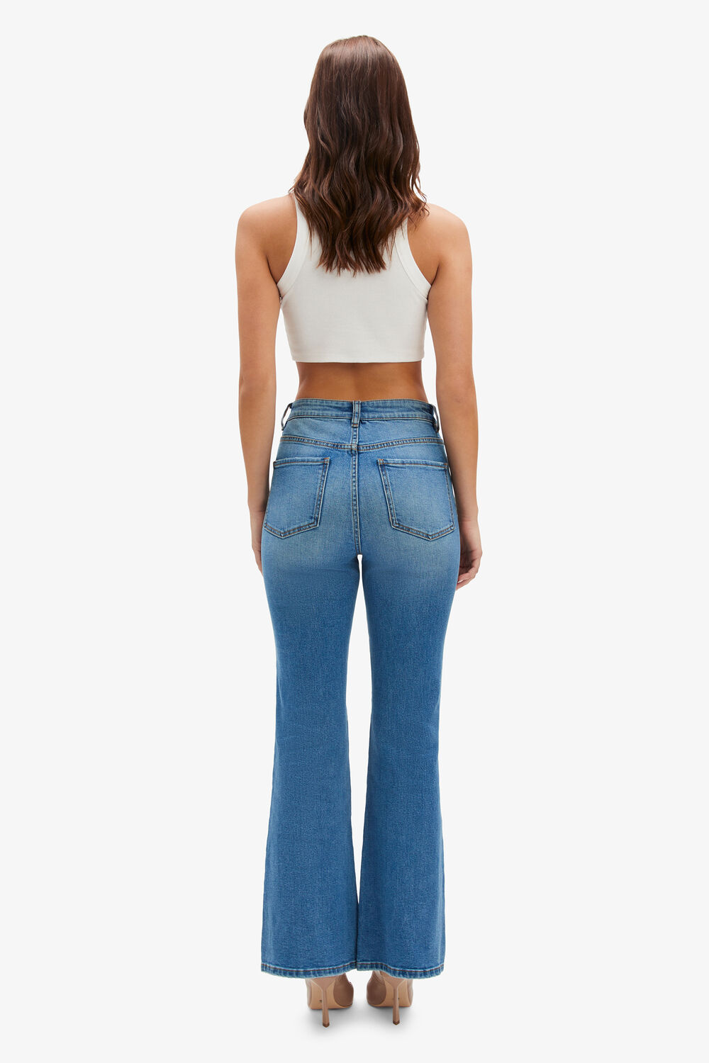 ASHLYNN HI BOOT LEG JEAN in colour DARK DENIM